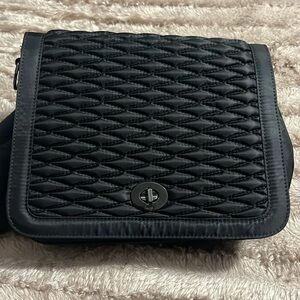 Lug Bubble Quilted Presto Crossbody Purse, Black Handbag.